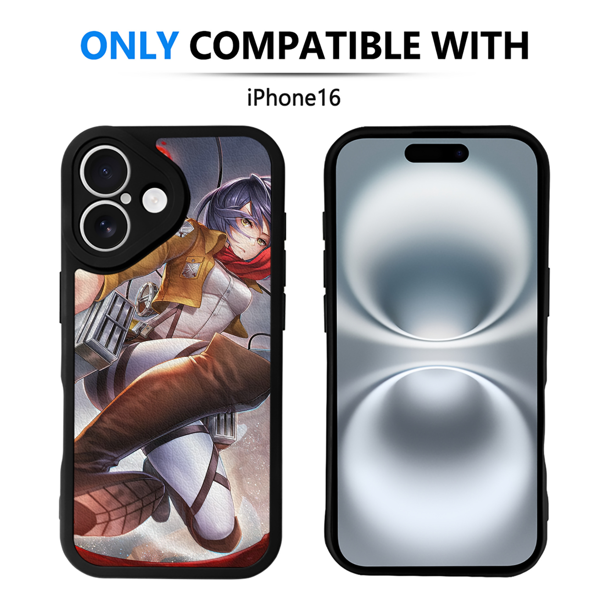 （画像用） 進撃の巨人 Attack on Titan 【iPhone 16シリーズ対応】シリコンスマホケース（レザー調） 材質：シリコン